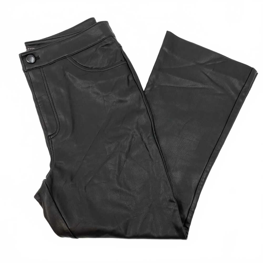 Halogen Black Faux Leather Cropped Flare Pants | Women’s Size 4